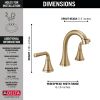 DELTA Kayra Two Handle Widespread Pull-Down Bathroom Faucet — Champagne Bronze