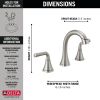 DELTA Kayra Two Handle Widespread Pull-Down Bathroom Faucet — Stainless