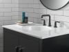 DELTA Saylor Two Handle Widespread Bathroom Faucet — Matte Black