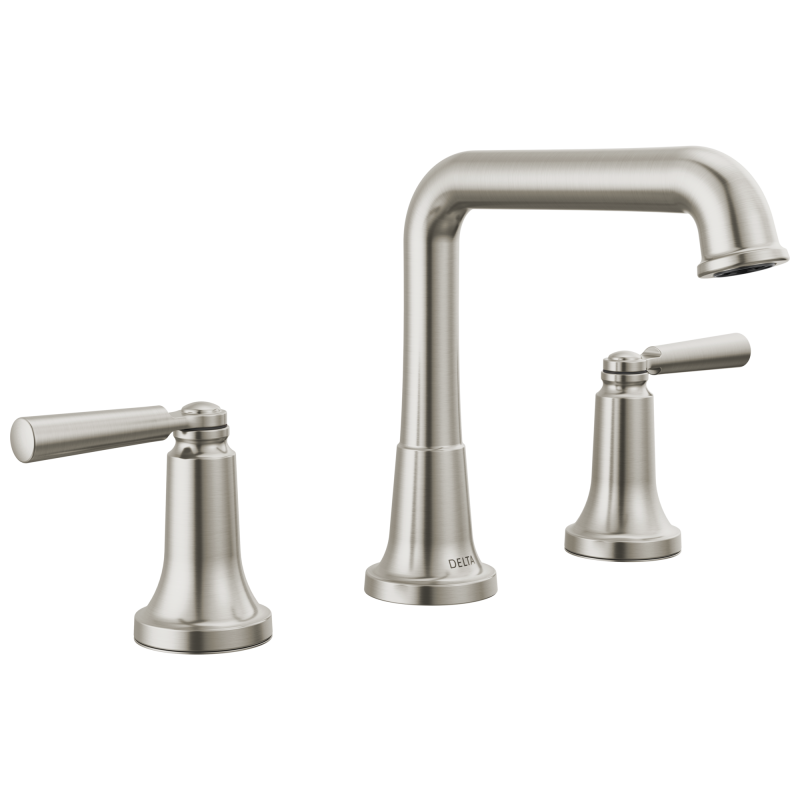 DELTA Saylor Two Handle Widespread Bathroom Faucet — Stainless