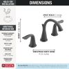 DELTA Lahara Two Handle Widespread Bathroom Faucet — Venetian Bronze