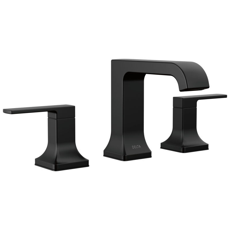 DELTA Velum Two Handle Widespread Bathroom Faucet — Matte Black