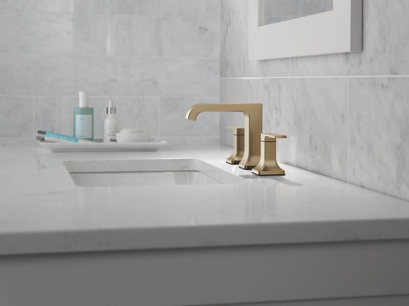 DELTA Velum Two Handle Widespread Bathroom Faucet — Champagne Bronze