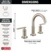 DELTA Altado Two Handle Widespread Bathroom Faucet — Stainless