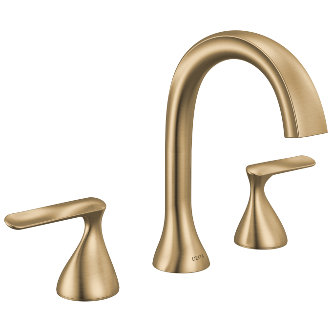 DELTA Bonacci Two Handle Widespread Bathroom Faucet — Lumicoat® Champagne Bronze