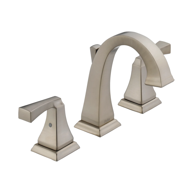 DELTA Dryden Two Handle Widespread Bathroom Faucet — Spotshield Stainless