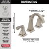 DELTA Dryden Two Handle Widespread Bathroom Faucet — Stainless