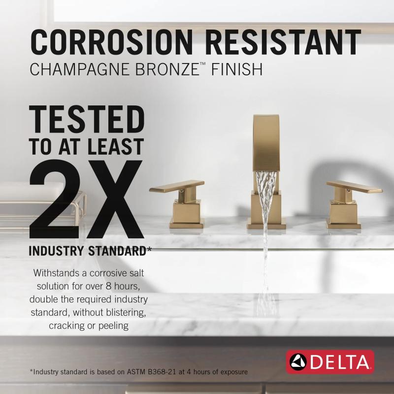 DELTA Vero Two Handle Widespread Bathroom Faucet — Champagne Bronze