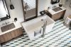 DELTA Trillian Single Handle Floor Mount Tub Filler Trim — Lumicoat® Black Stainless