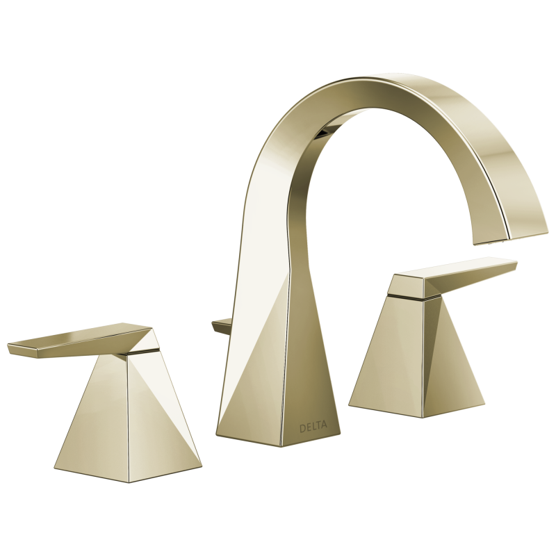 DELTA Trillian Two Handle Widespread Bathroom Faucet — Lumicoat® Polished Nickel