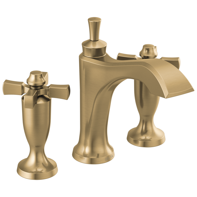 DELTA Dorval Two Handle Widespread Bathroom Faucet — Champagne Bronze