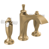 DELTA Dorval Two Handle Widespread Bathroom Faucet — Champagne Bronze / Porcelain
