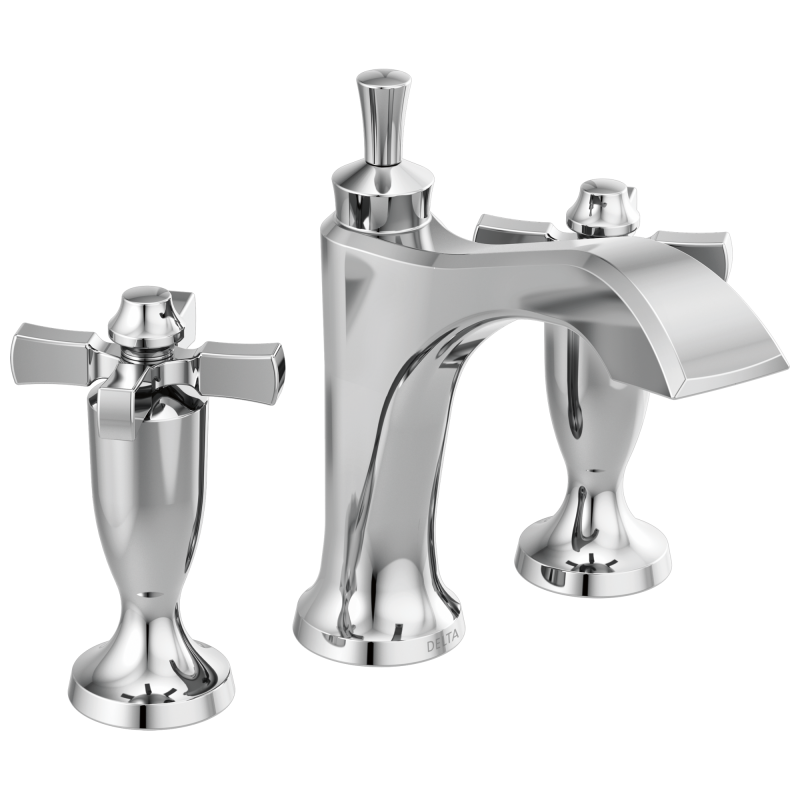 DELTA Dorval Two Handle Widespread Bathroom Faucet — Chrome