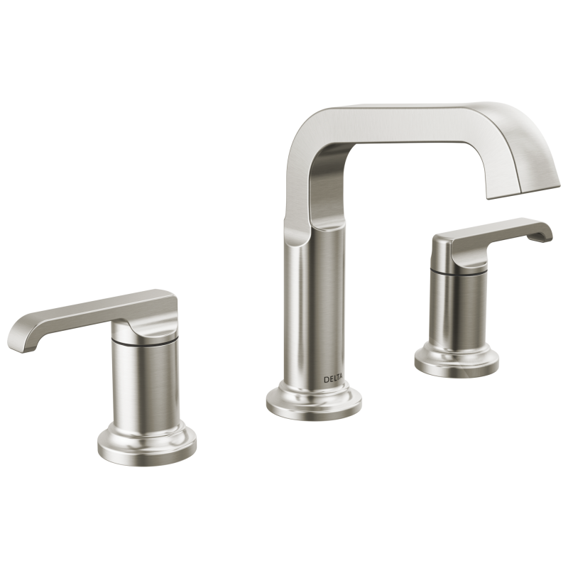 DELTA Tetra Two Handle Widespread Bathroom Faucet — Lumicoat® Stainless