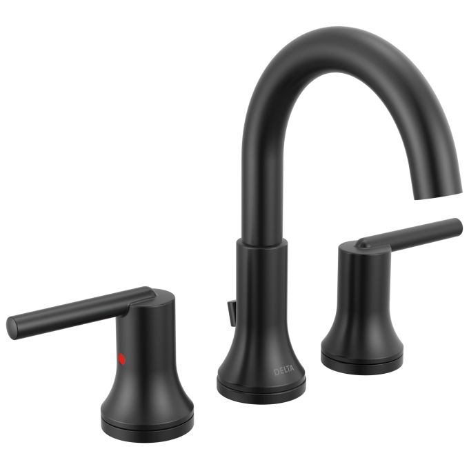 DELTA Trinsic Two Handle Widespread Bathroom Faucet — Matte Black