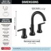 DELTA Trinsic Two Handle Widespread Bathroom Faucet — Matte Black