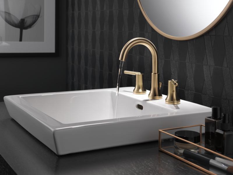 DELTA Trinsic Two Handle Widespread Bathroom Faucet — Champagne Bronze