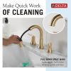 DELTA Trinsic Two Handle Widespread Pull Down Bathroom Faucet — Champagne Bronze