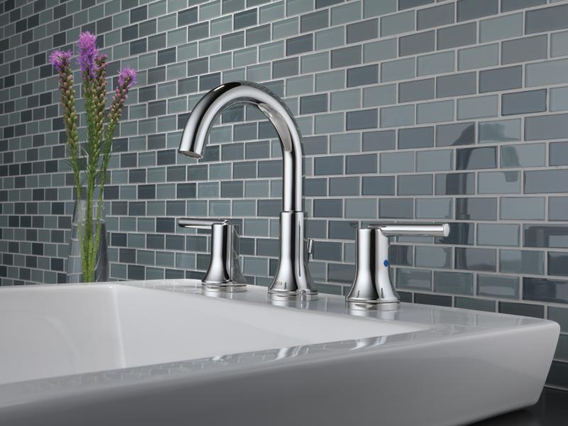 DELTA Trinsic Two Handle Widespread Bathroom Faucet — Chrome
