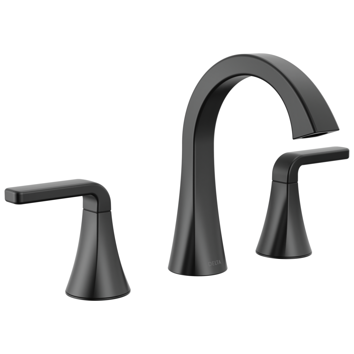 DELTA Lineax Two Handle Widespread Bathroom Faucet — Matte Black
