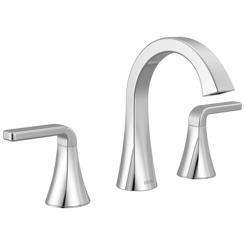 DELTA Lineax Two Handle Widespread Bathroom Faucet — Chrome