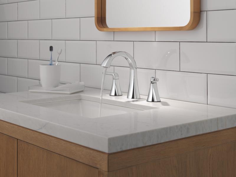 DELTA Lineax Two Handle Widespread Bathroom Faucet — Chrome