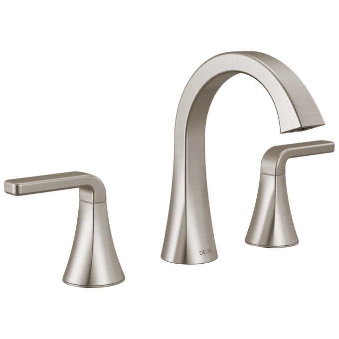 DELTA Lineax Two Handle Widespread Bathroom Faucet — Stainless