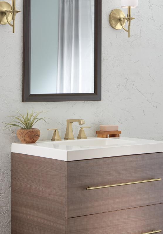 DELTA Ashlyn Two Handle Widespread Bathroom Faucet with EZ Anchor — Champagne Bronze