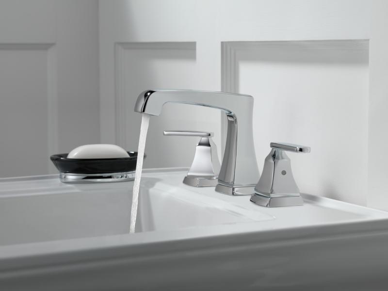 DELTA Ashlyn Two Handle Widespread Bathroom Faucet with EZ Anchor — Chrome