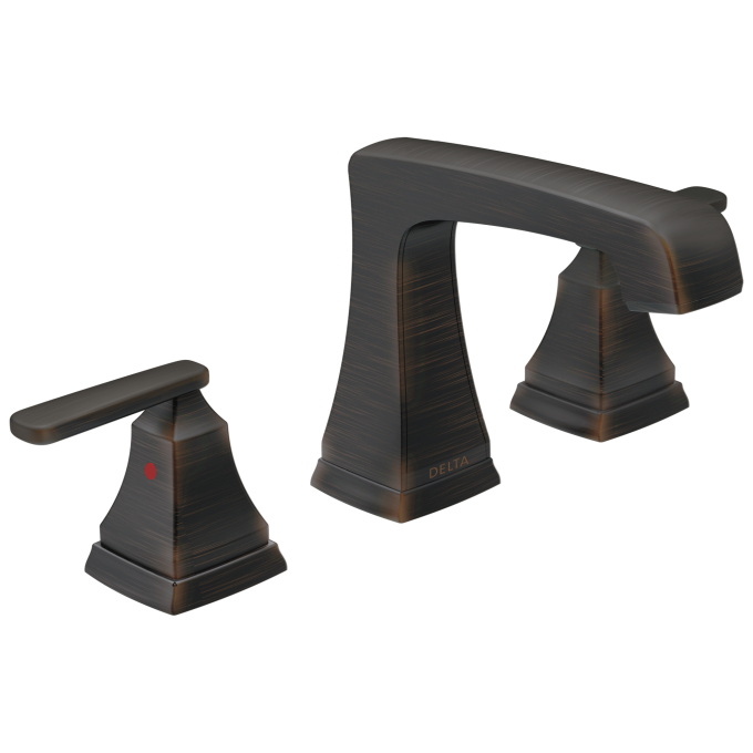 DELTA Ashlyn Two Handle Widespread Bathroom Faucet with EZ Anchor — Venetian Bronze