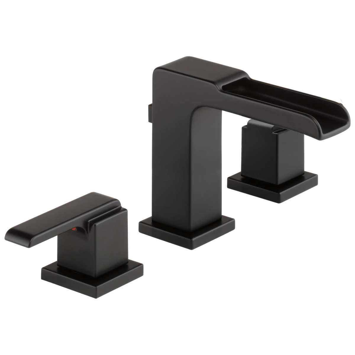 DELTA Ara Two Handle Widespread Channel Bathroom Faucet — Matte Black