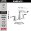 DELTA Galeon Two Handle Widespread Bathroom Faucet — Lumicoat® Chrome