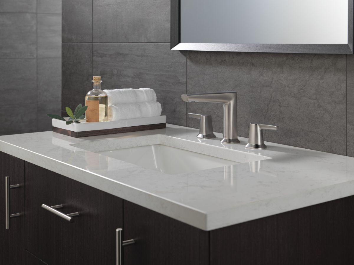 DELTA Galeon Two Handle Widespread Bathroom Faucet — Lumicoat® Stainless
