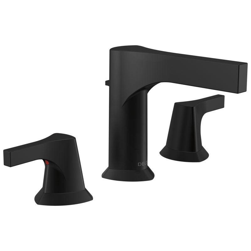 DELTA Zura Two Handle Widespread Bathroom Faucet — Matte Black