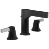 DELTA Zura Two Handle Widespread Bathroom Faucet — Chrome / Matte Black