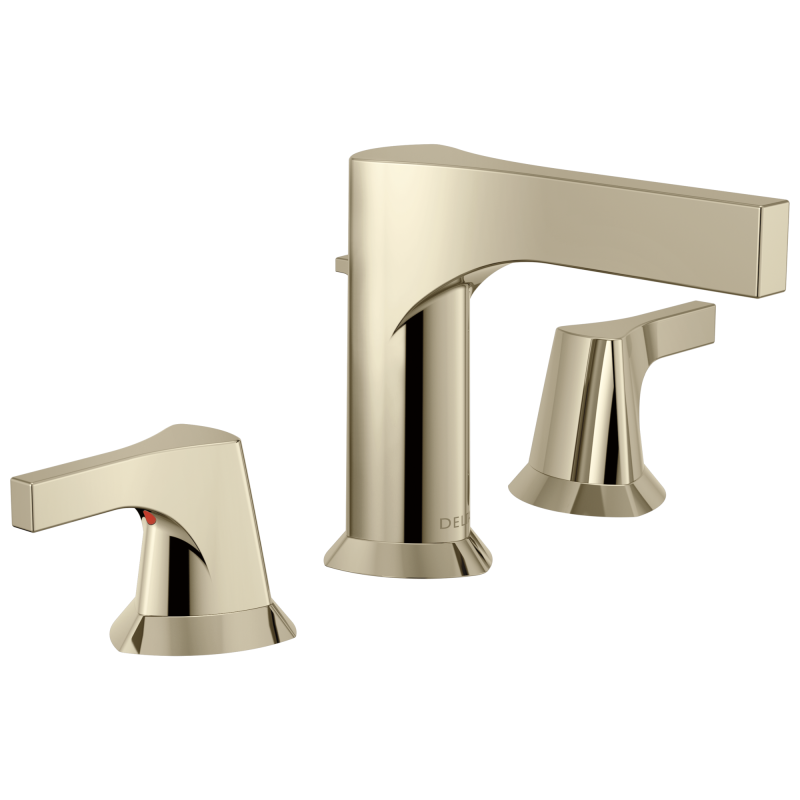 DELTA Zura Two Handle Widespread Bathroom Faucet — Polished Nickel