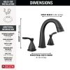 DELTA Stryke Two Handle Widespread Pull Down Bathroom Faucet — Matte Black