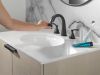 DELTA Stryke Two Handle Widespread Pull Down Bathroom Faucet — Matte Black
