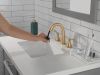 DELTA Stryke Two Handle Widespread Pull Down Bathroom Faucet — Lumicoat® Champagne Bronze