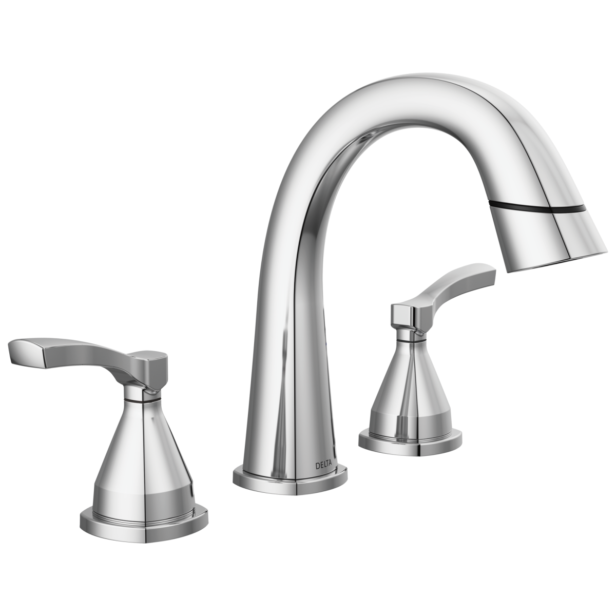 DELTA Stryke Two Handle Widespread Pull-Down Bathroom Faucet — Lumicoat® Chrome