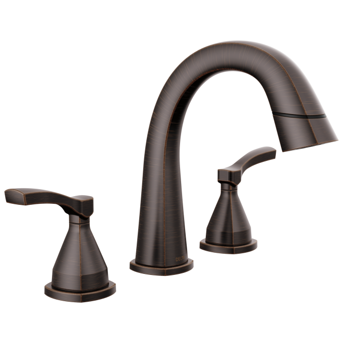 DELTA Stryke Two Handle Widespread Pull Down Bathroom Faucet — Venetian Bronze