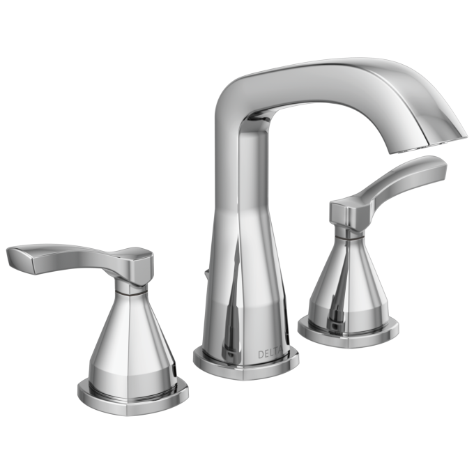 DELTA Stryke Two Handle Widespread Bathroom Faucet — Lumicoat® Chrome