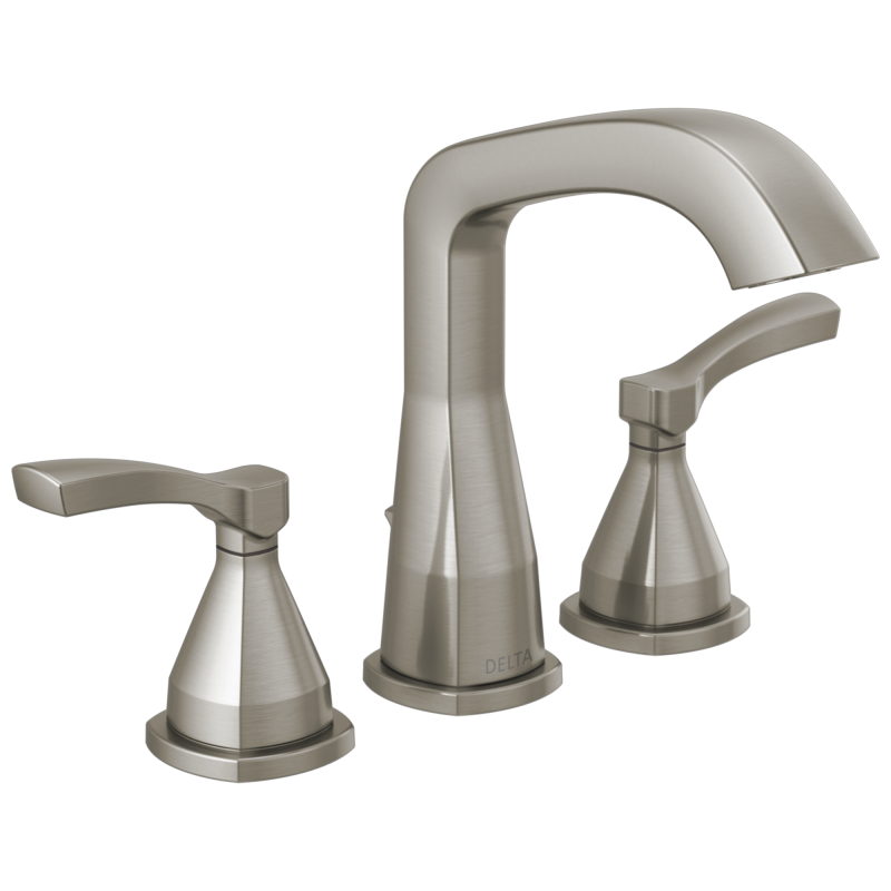DELTA Stryke Two Handle Widespread Bathroom Faucet — Lumicoat® Stainless