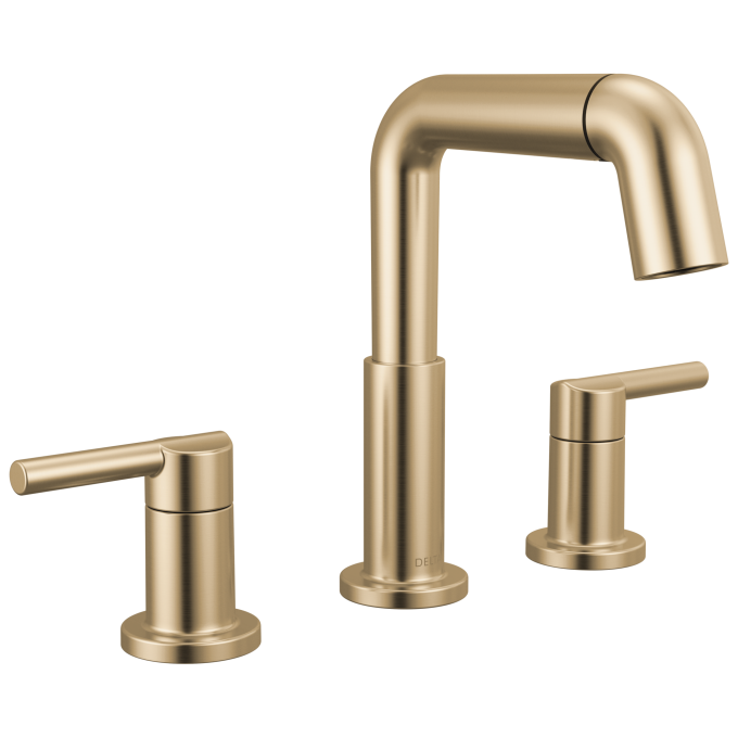 DELTA Nicoli Two Handle Widespread Pull-Down Bathroom Faucet — Champagne Bronze