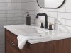 DELTA Nicoli Two Handle Widespread Pull-Down Bathroom Faucet — Matte Black / Champagne Bronze