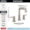 DELTA Nicoli Two Handle Widespread Pull-Down Bathroom Faucet — Stainless