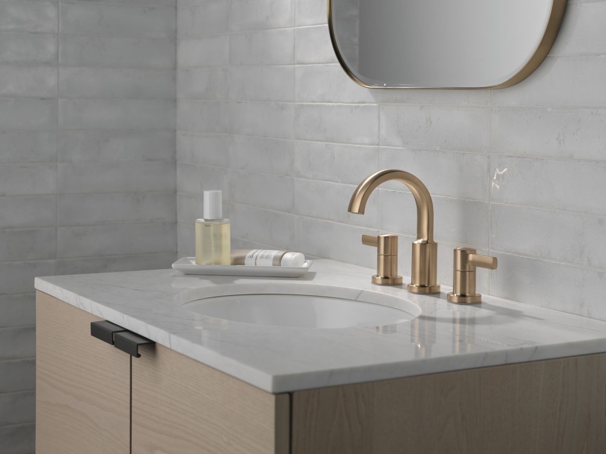 DELTA Albion  Two Handle Widespread Bathroom Faucet — Champagne Bronze