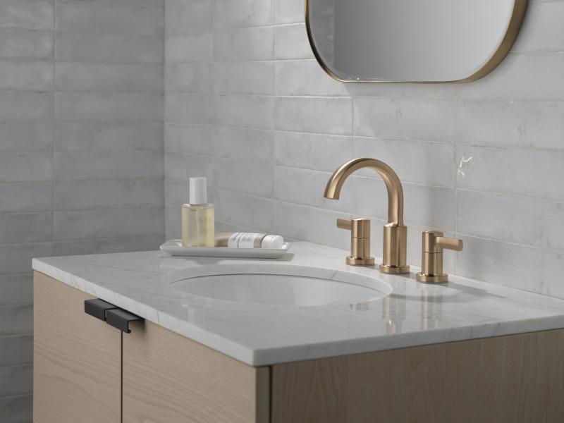 DELTA Albion  Two Handle Widespread Bathroom Faucet — Champagne Bronze