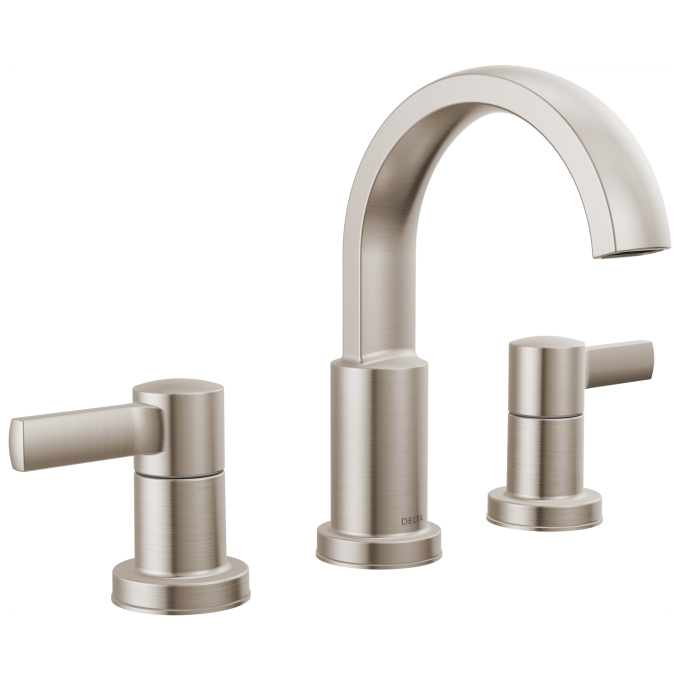 DELTA Albion  Two Handle Widespread Bathroom Faucet — Spotshield Brushed Nickel