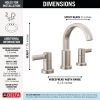 DELTA Albion  Two Handle Widespread Bathroom Faucet — Spotshield Brushed Nickel